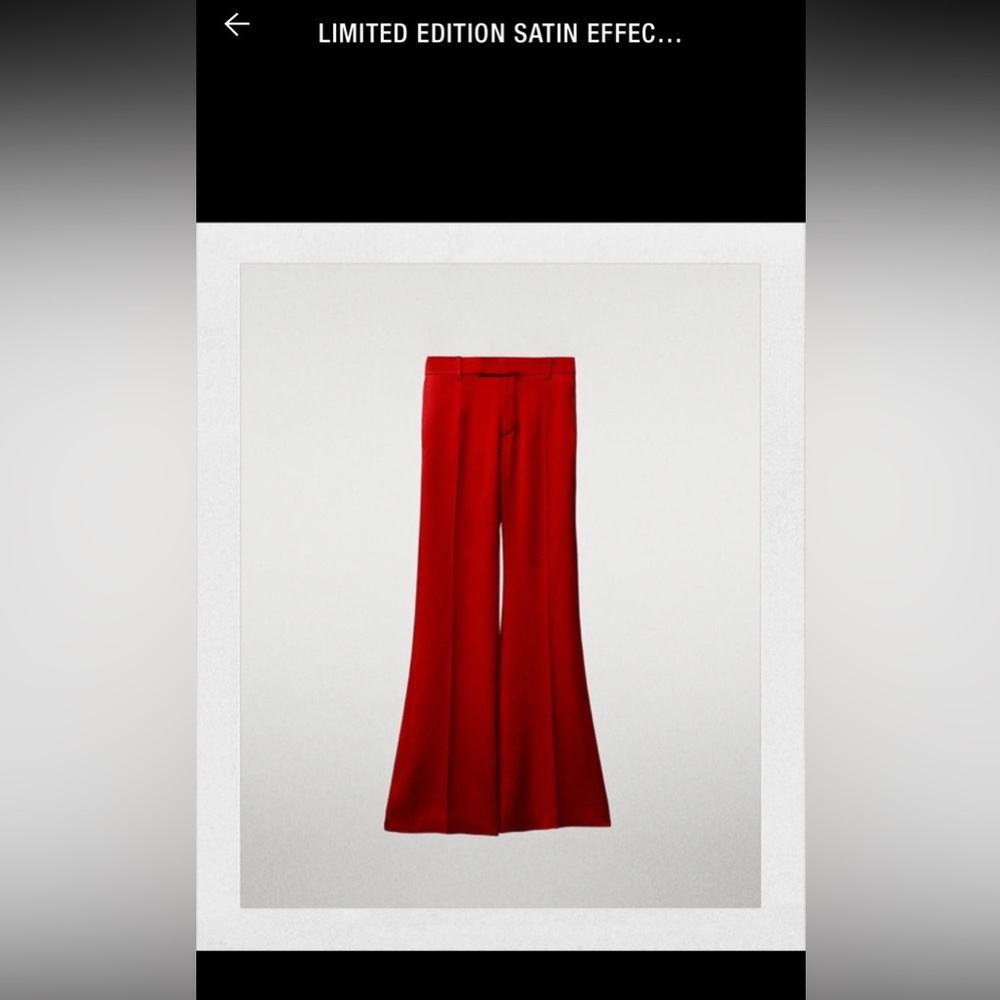 Zara limited edition satin effect pants. NWT